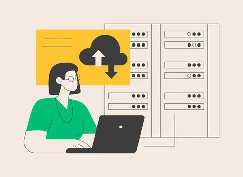 Data entry services abstract concept vector illustration. Stock Illustration