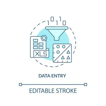Data entry turquoise concept icon Stock Illustration