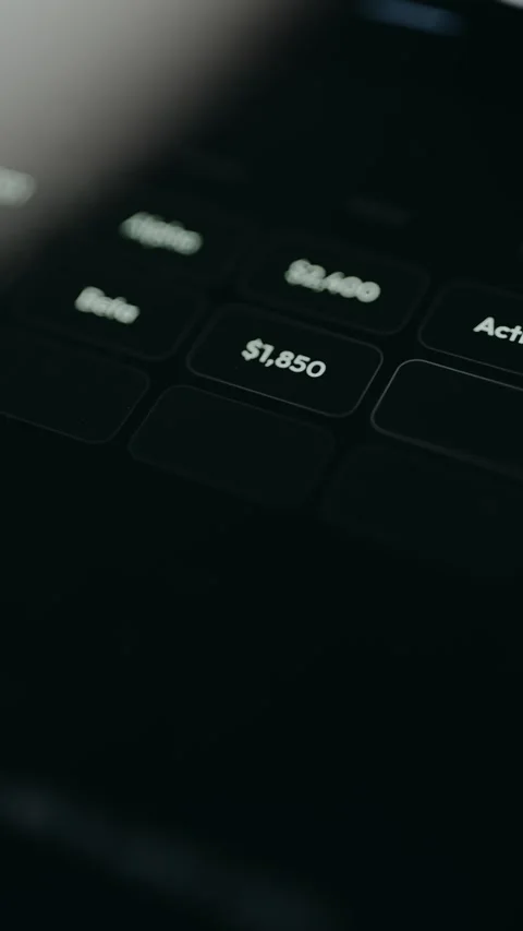 Data Entry. Values stream one by one after person taps the cells Stock Footage 331593607