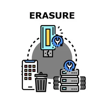 Data erasure concept with digital devices and server イラスト素材