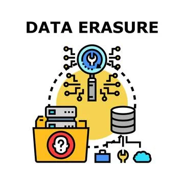 Data erasure process for secure digital information Stock Illustration