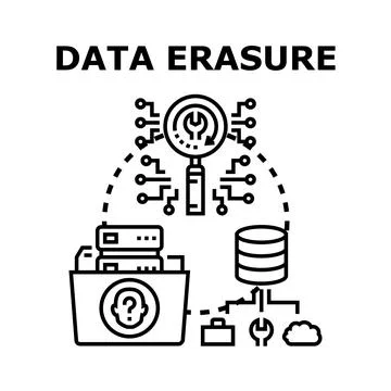 Data erasure process for secure digital information Stock Illustration