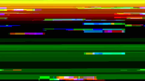 Data error. Signal with interference.Glitched lines and colorful rectangular Stock Footage 120685563