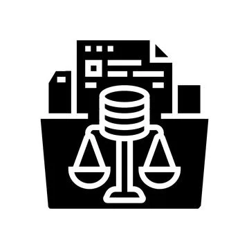 Data ethics ethical ai glyph icon vector illustration Illustrazione stock
