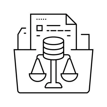 Data ethics ethical ai line icon vector illustration Illustrazione stock