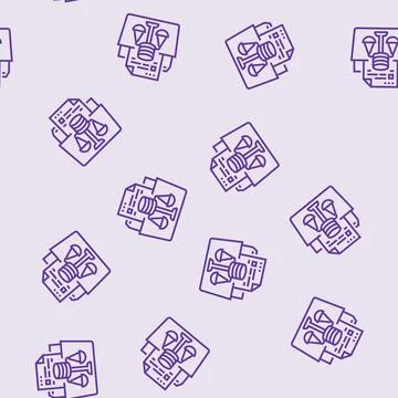 Data ethics ethical ai line seamless pattern Illustrazione stock