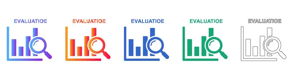 Data Evaluation Analytics Icon Set Stockillustratie