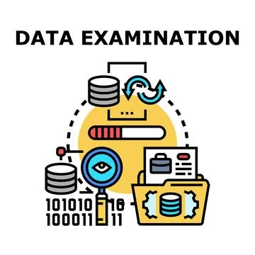 Data examination concept, analyzing digital information Stock Illustration