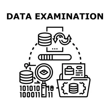 Data examination concept, analyzing digital information Stock Illustration