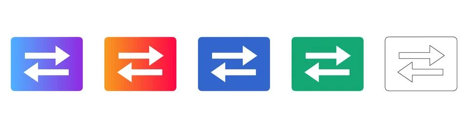 Data Exchange and Bidirectional Sync Icons 库存插图