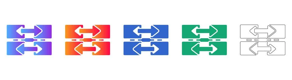 Data Exchange and Connectivity Icons Stock Illustration