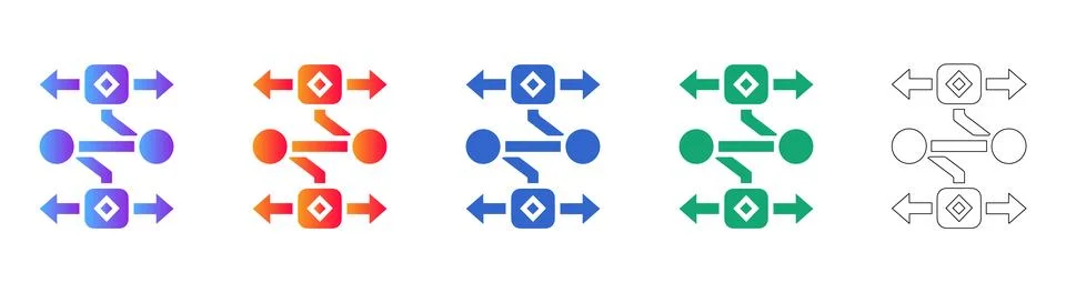 Data Exchange and Connectivity Icons Illustrazione stock