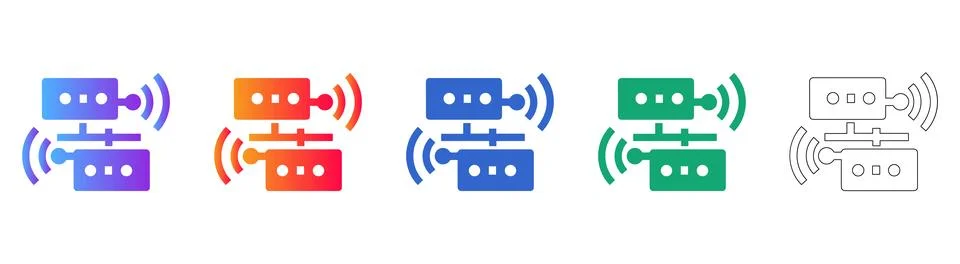 Data Exchange and Connectivity Icons Stock Illustration