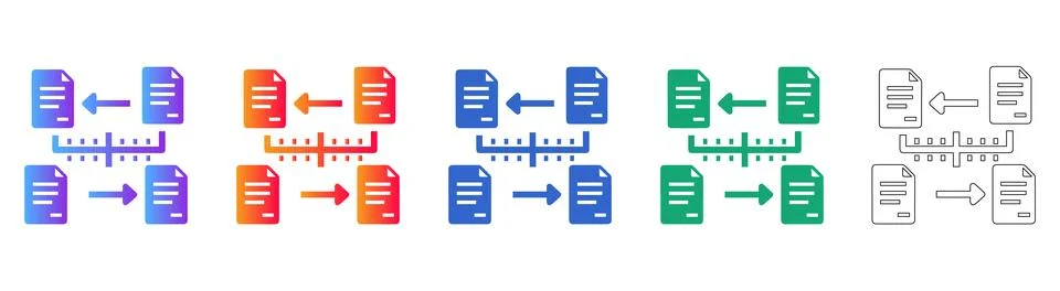 Data Exchange and File Sync Icons Set Stock Illustration