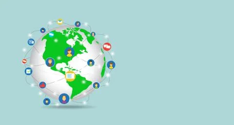 Data exchange and global network over the world 3D rendering elements. Intern Stockillustratie