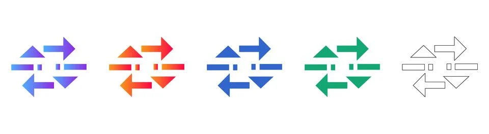 Data Exchange and Sync Arrow Icons 스톡 일러스트