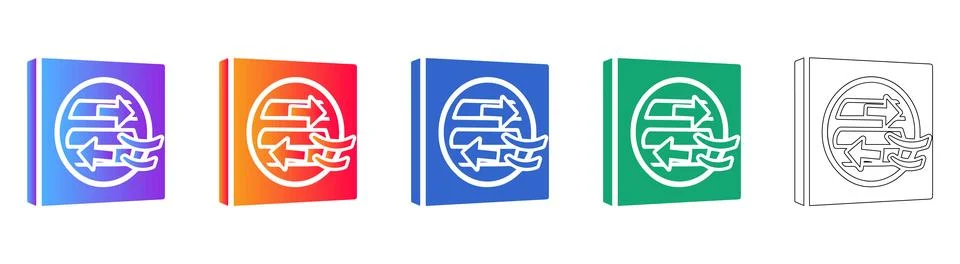 Data Exchange and Sync Icon Set Stock Illustration