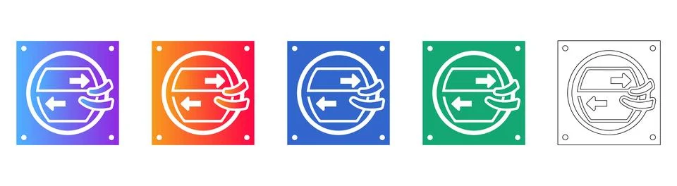 Data Exchange and Transfer Process Icons Illustrazione stock