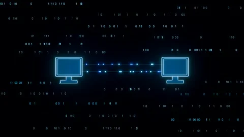 Data exchange between computer, communication, connection, binary code. Stock-Footage 303939743