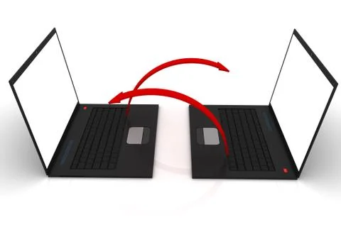 Data exchange between laptops Stock Illustration