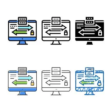 Data exchange between servers color edition icon vector Stock Illustration