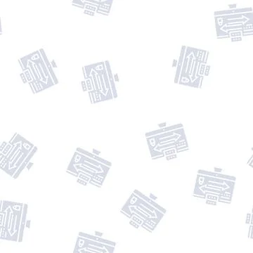 Data exchange between servers glyph seamless pattern Stock Illustration