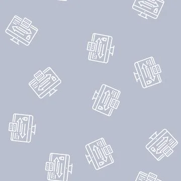 Data exchange between servers line seamless pattern Stock Illustration