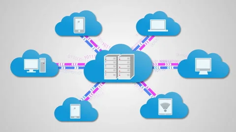 Data exchange Cloud server to Big cloud server,cloud to cloud Video stock 59182347