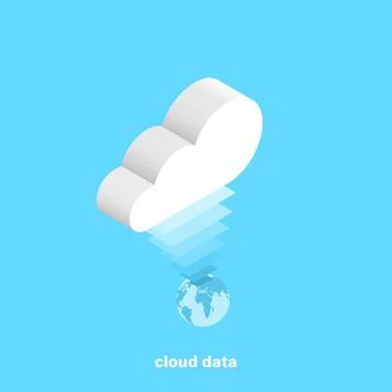 Data exchange for cloud technologies, isometric image Stockillustratie
