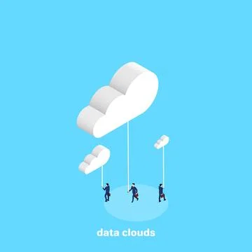Data exchange for cloud technologies, isometric image Stock Illustration