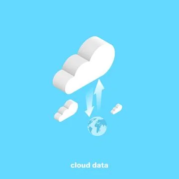 Data exchange for cloud technologies, isometric image Stock Illustration