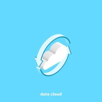 Data exchange for cloud technologies, isometric image イラスト素材