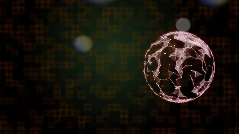 Data exchange concept. 3D rendering elements network on the surface of planet Stock Footage 121935305