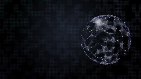 Data exchange concept. 3D rendering elements network on the surface of planet 库存插图