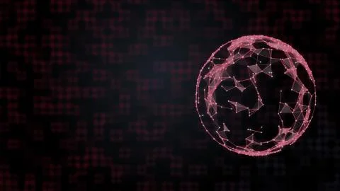 Data exchange concept. 3D rendering elements network on the surface of planet Stock Illustration