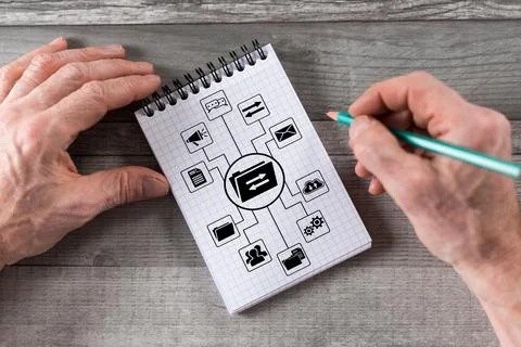 Data exchange concept on a notepad 写真素材