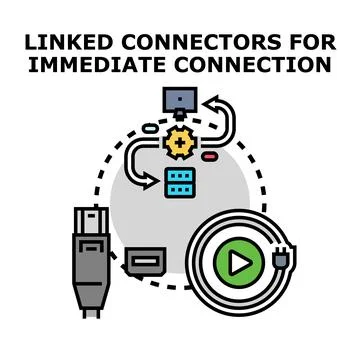 Data exchange connecting digital services illustration Illustrazione stock