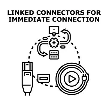 Data exchange connecting digital services illustration Illustrazione stock