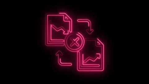 Data exchange failing with fluctuating charts displayed with neon pink glow.. Stock-Footage 346001253