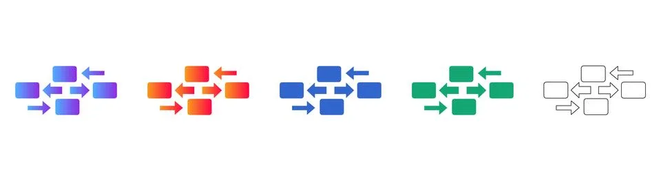 Data Exchange Flowchart and Relationship Diagrams Stock Illustration