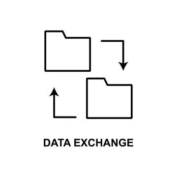 Data exchange icon. Element of technologies icon with name for mobile concept Illustrazione stock