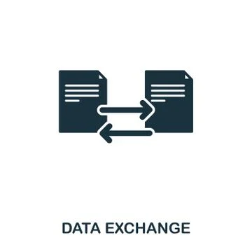 Data Exchange icon. Line style icon design. UI. Illustration of data exchange Stock Illustration