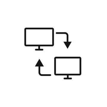Data exchange icon logo sign vector outline 스톡 일러스트