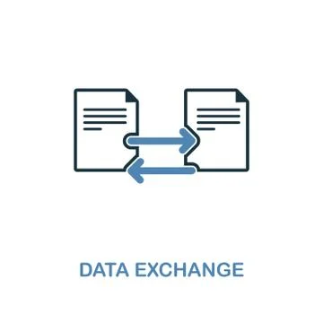 Data Exchange icon in two colors. Simple element symbol. Data Exchange icon Illustrazione stock