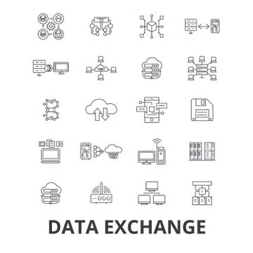 Data exchange, internet, transfer, connection,technology,synchronization line Stockillustratie
