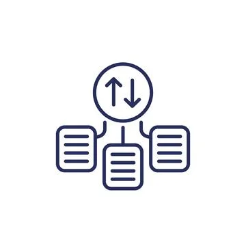 Data exchange line icon, vector Stock Illustration