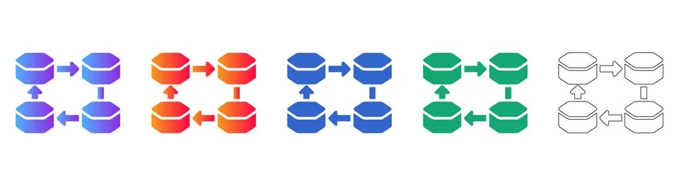 Data Exchange Loop Icons Illustrazione stock