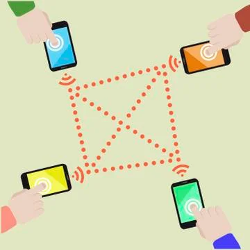 Data exchange mobile Stock Illustration