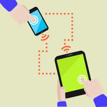 Data exchange mobile Stock Illustration
