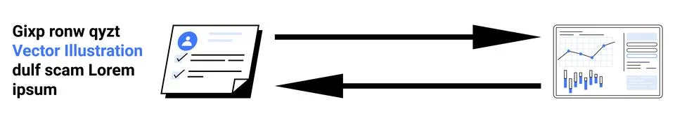 Data Exchange Process Between Profile Document and Analytical Chart with Arro Stock Illustration